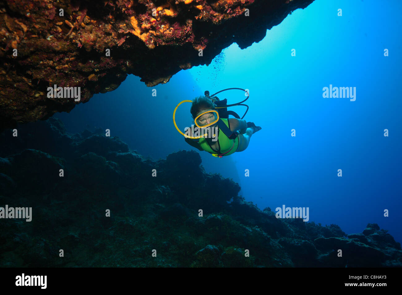 CAVE DIVER Banque D'Images