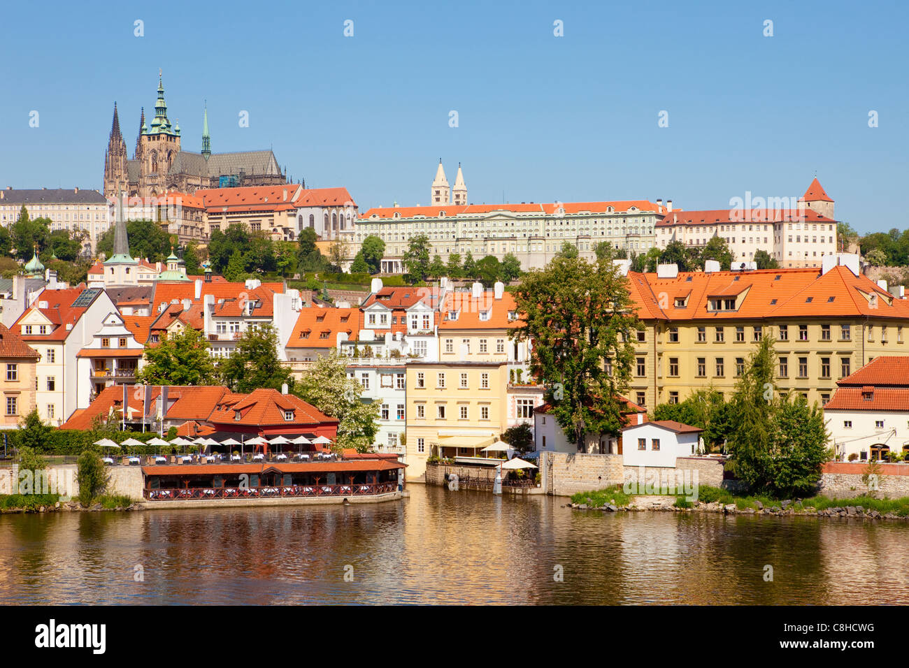 République tchèque, Prague - hradcany Castle, la cathédrale St Vitus. et petit quartier Banque D'Images