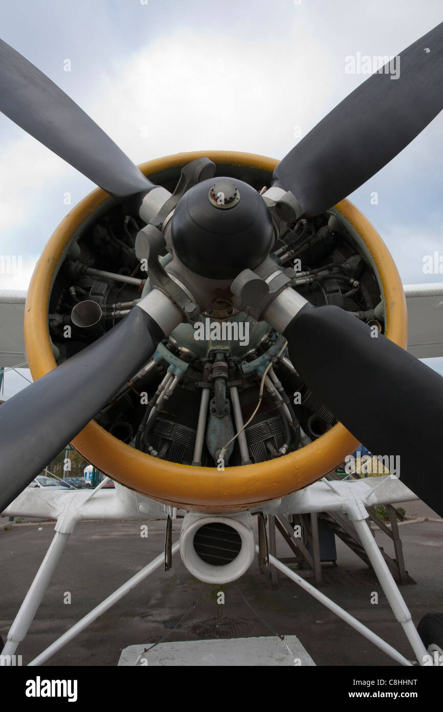 Antonov An-2 moteur d'avion et de l'hélice Banque D'Images