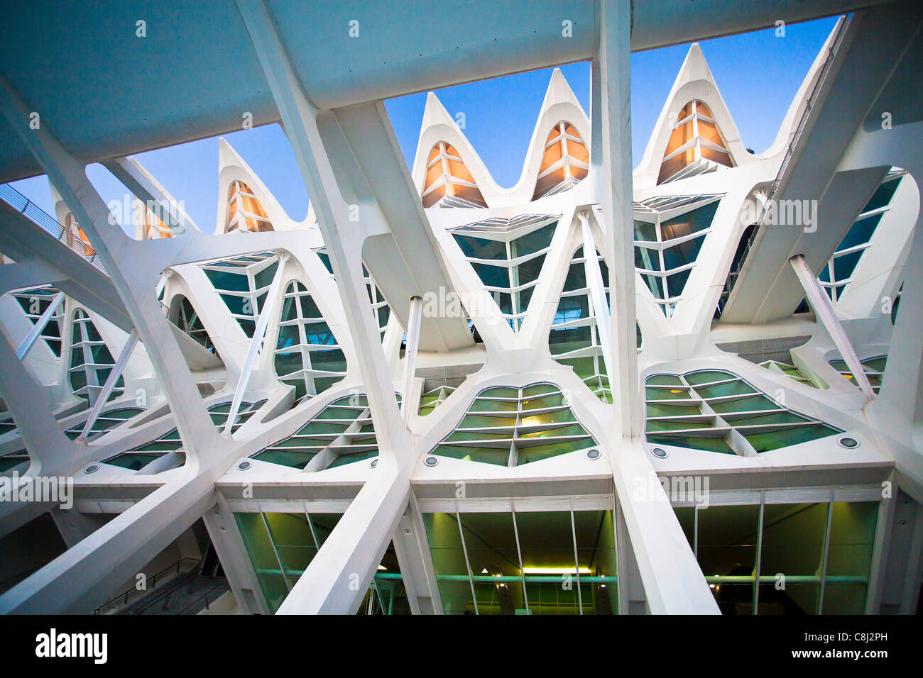 L'Espagne, l'Europe, Valence, Cité des Arts et des sciences, Calatrava, architecture, structure, moderne Banque D'Images