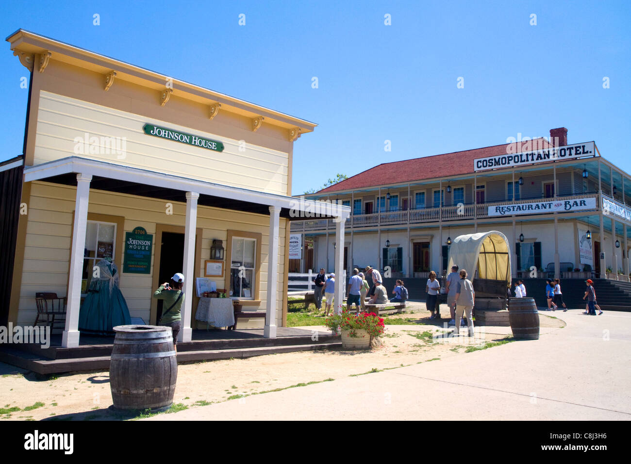 Johnson House et l'hôtel cosmopolite à Old Town San Diego State Historic Park, Californie, USA. Banque D'Images