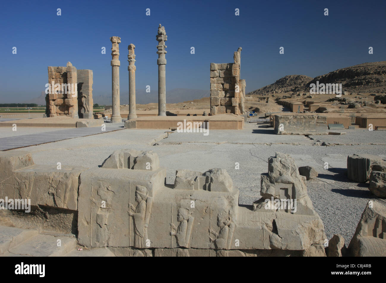 Persepolis, la Perse, l'Iran, République islamique d'Iran, l'Asie centrale, Asie de l'Ouest, Fars, Ernst Herzfeld, archéols site archéologique, Banque D'Images