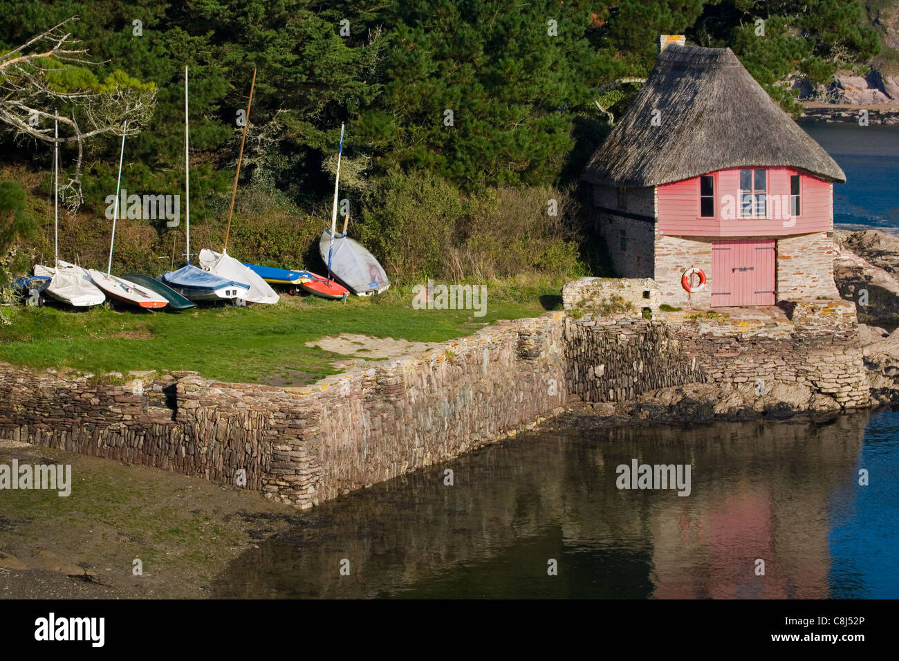 Bateaux sur la rivière Avon à Bantham, South Devon Banque D'Images