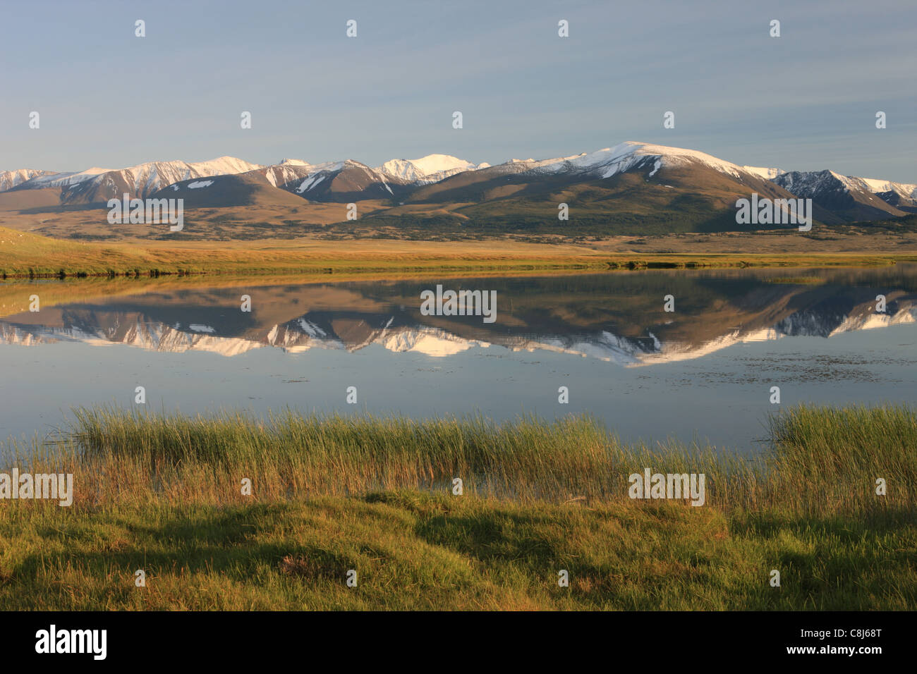 Le Parc National de l'Altaï Tavan Bogd, Hurgan Nuur, Bayan Ölgii, Mongolie, Altaï mongol, montagnes, Mountain-Valley, à l'ouest de la Mongolie, Banque D'Images