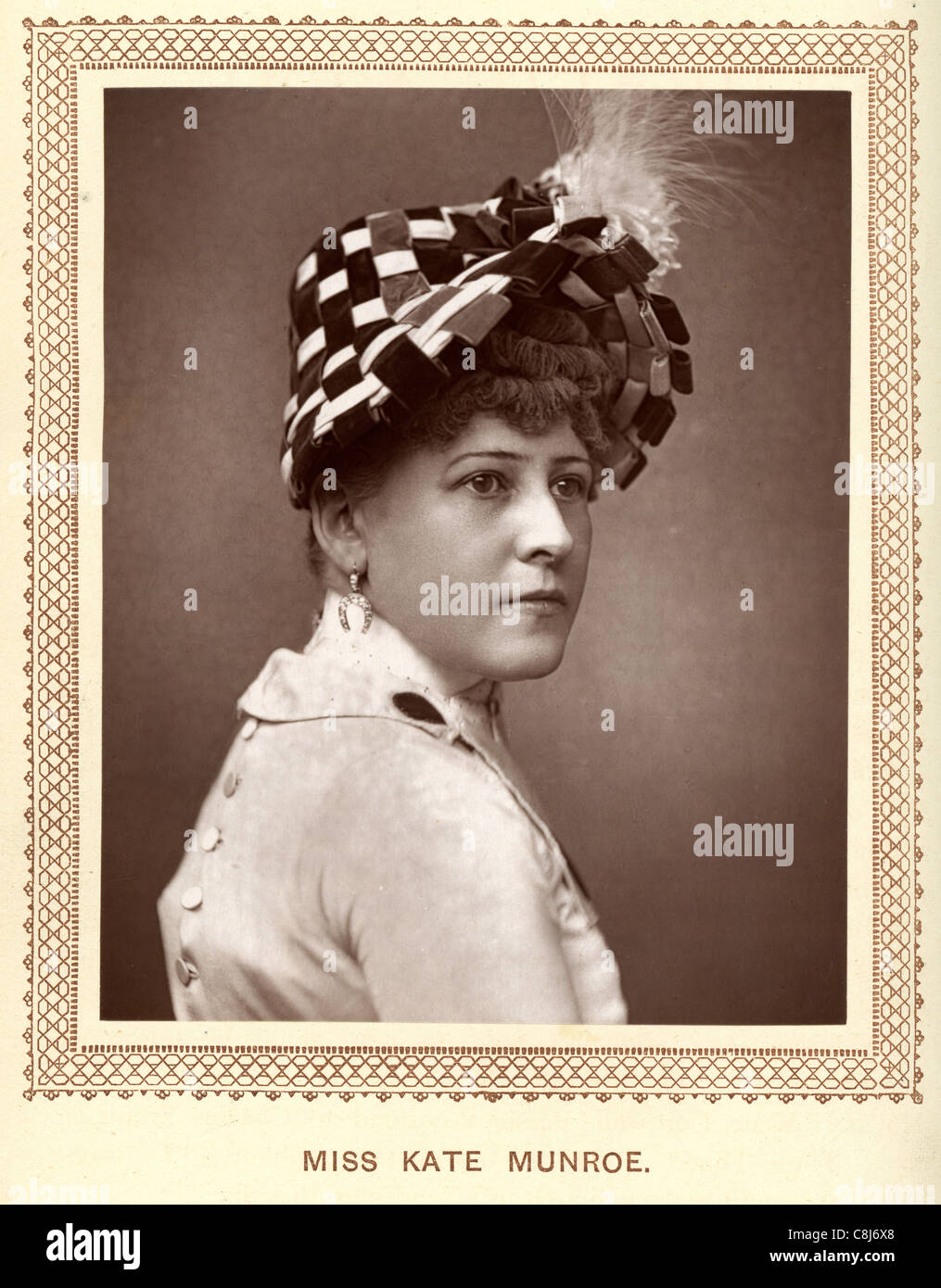 Vintage photo de l'actrice de théâtre Mlle Kate Munroe de 1883 Banque D'Images