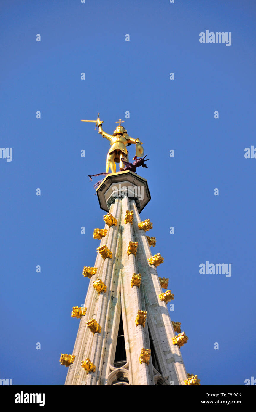 L'architecture, Belgique, Benelux, Bruxelles, Europe, gothique, du capital, de l'hôtel de ville, monument, l'administration de la ville, l'UNESCO, l'administrat Banque D'Images