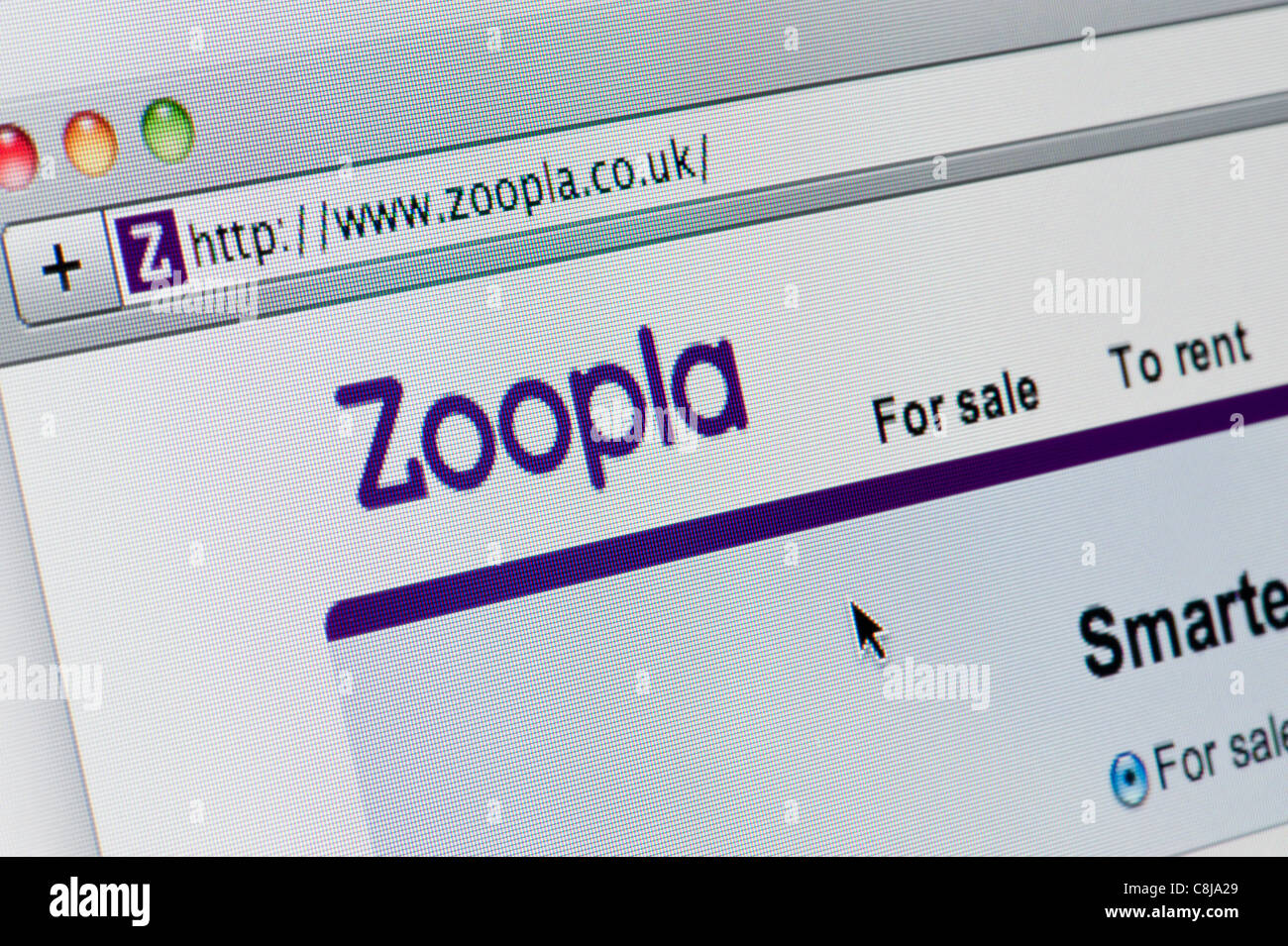 De près de l'logo Zoopla comme vu sur son site web. (Usage éditorial uniquement : -Print, télévision, e-book et le comité éditorial du site). Banque D'Images