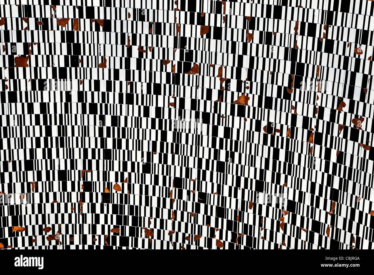 Psychedelic motif en noir et blanc avec des perturbations liées à l'âge Banque D'Images