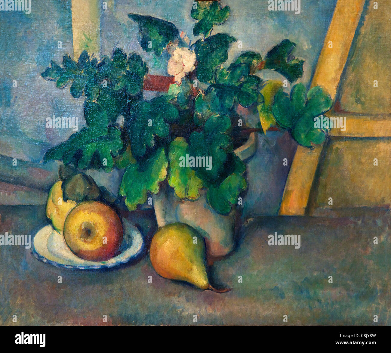 Pot de fleurs et les poires, de Paul Cézanne, 1888-90 Courtauld, galeries, Somerset House, Londres, Angleterre, Royaume-Uni, Royaume-Uni, Banque D'Images