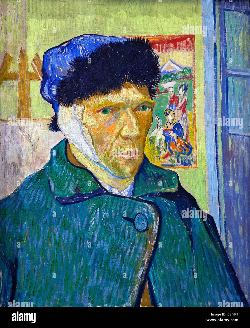 Autoportrait avec une oreille bandée, par Vincent van Gogh, 1889, Courtauld Galeries, Somerset House, Londres, Angleterre, Royaume-Uni, Banque D'Images