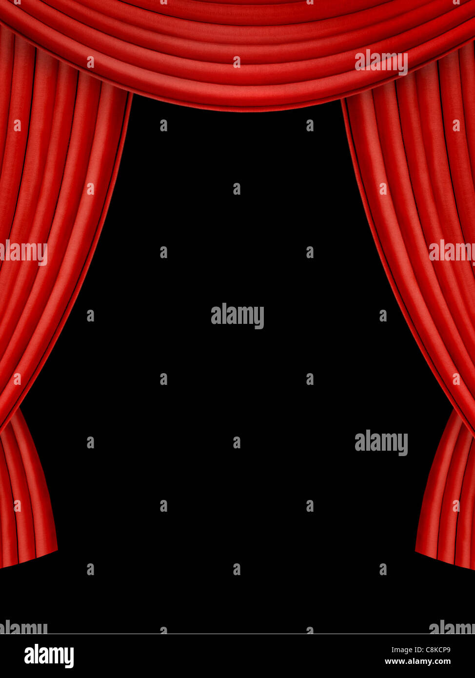 Fond rouge rideau de théâtre Banque D'Images