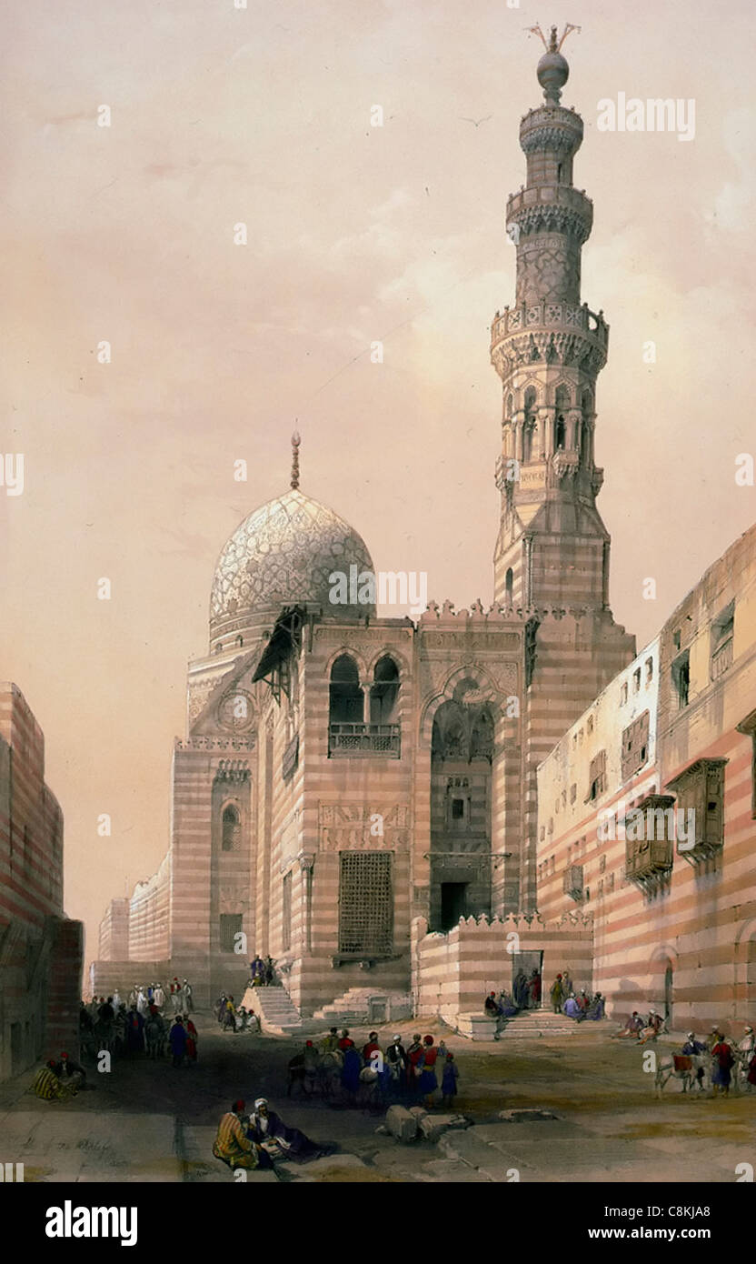 Tombes des khalifs, Le Caire, Égypte, vers 1849 Banque D'Images