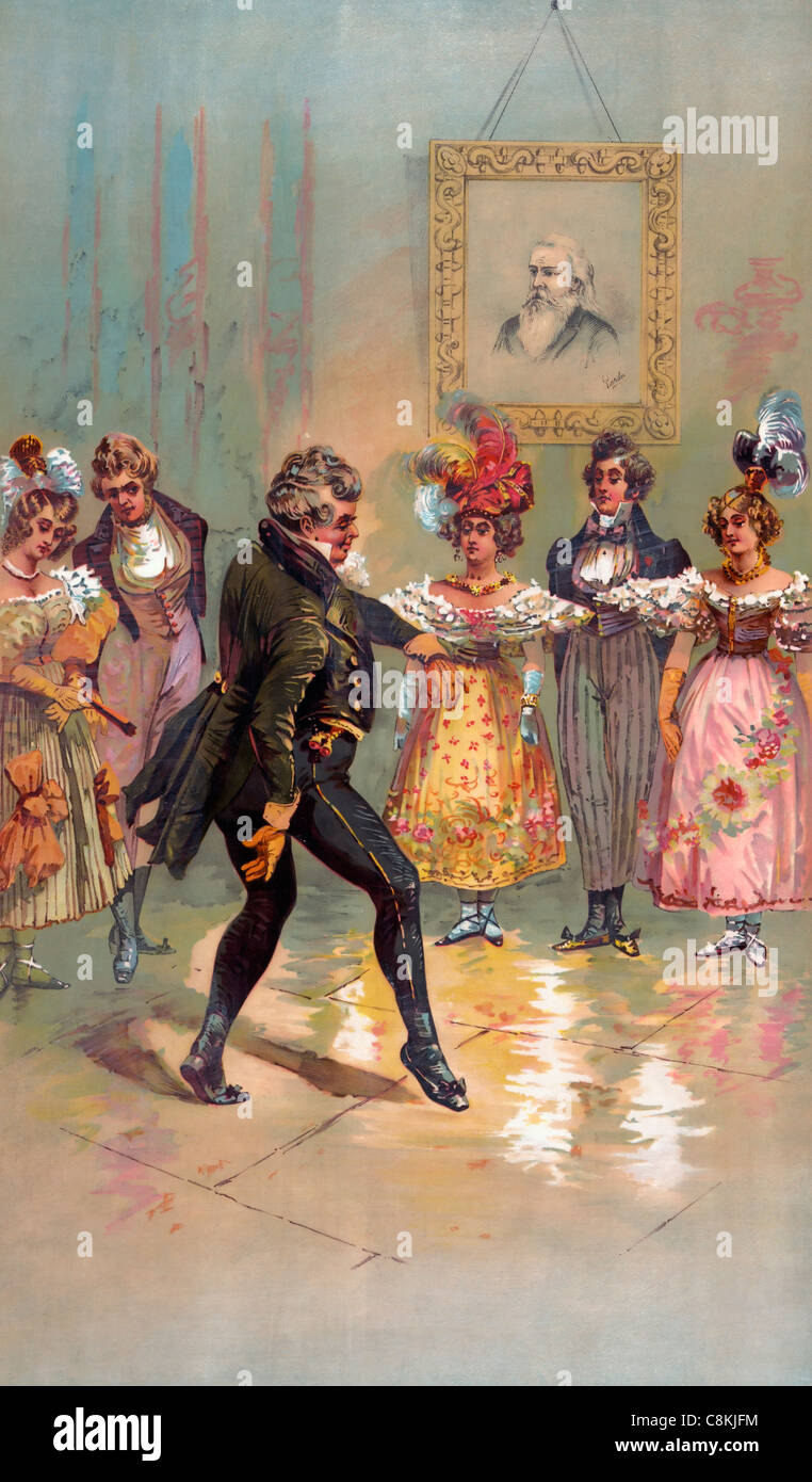 L'ancien temps -circa 1888 danse aristocrate Banque D'Images