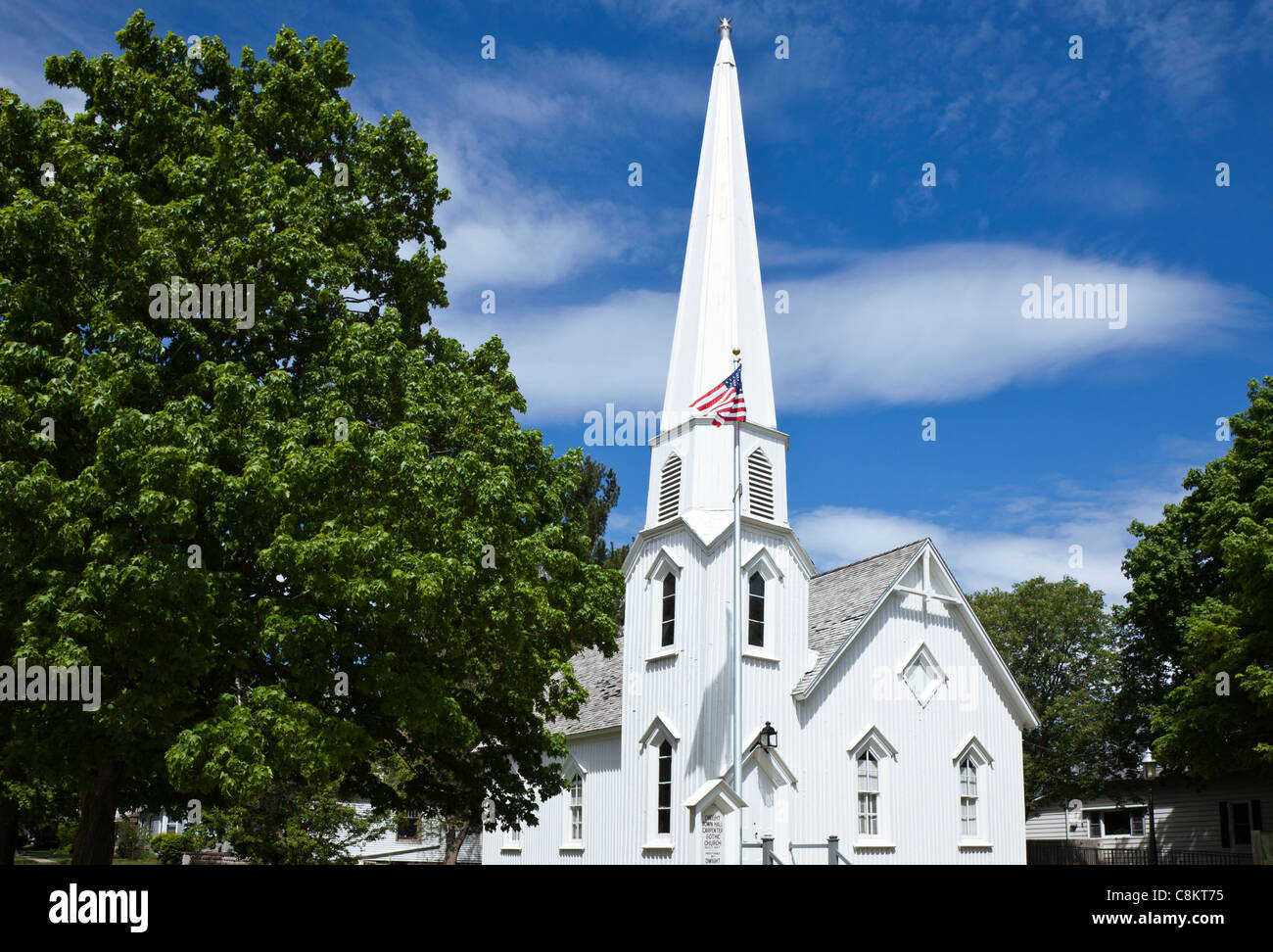 L'Illinois aux États-Unis, Route 66, Dwight, l'église gothique Charpentier Banque D'Images