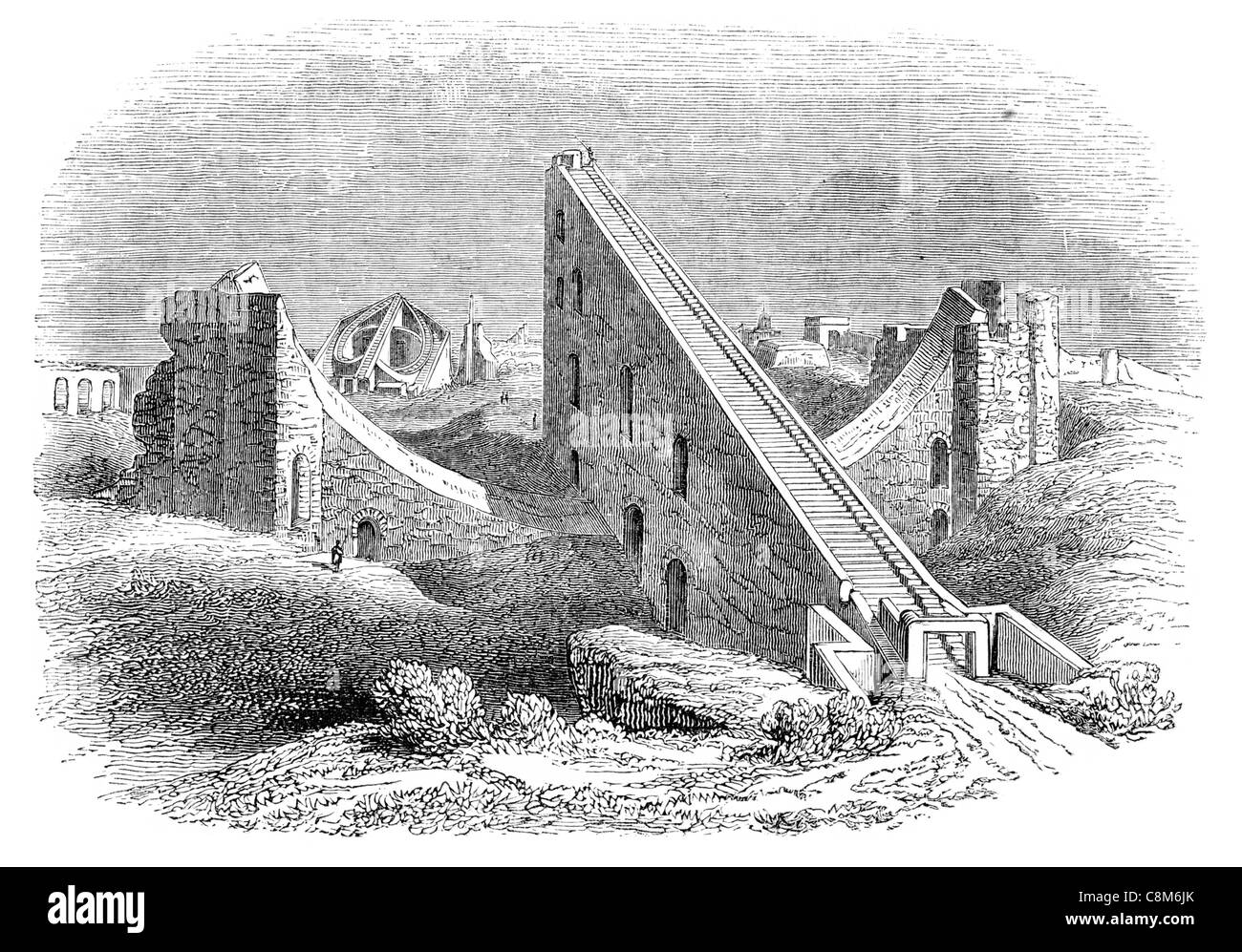 Observatoire de Delhi construit par Jeysing 1710 Rajah de télescope optique Astronomie observation sciences Astrologie scientifique naturel Banque D'Images