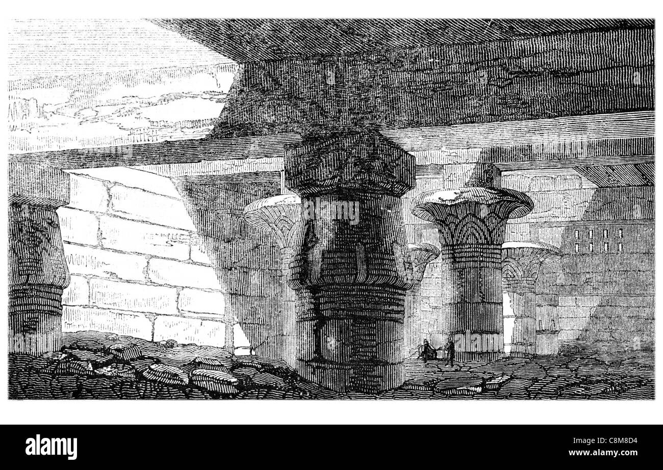 Piliers Poutres colonnes Temple de Karnak chapelle complexe Grand Temple d'Amon pylône Pharaon Ramsès II Egypte histoire art égyptien Banque D'Images
