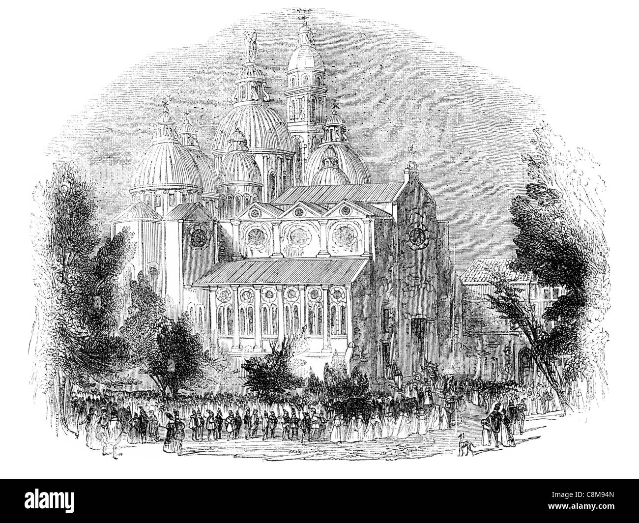 Cathédrale Basilique Pontificale Saint Antoine Padoue église catholique romaine Italie Religion religieux Dieu Jésus Christ church Banque D'Images