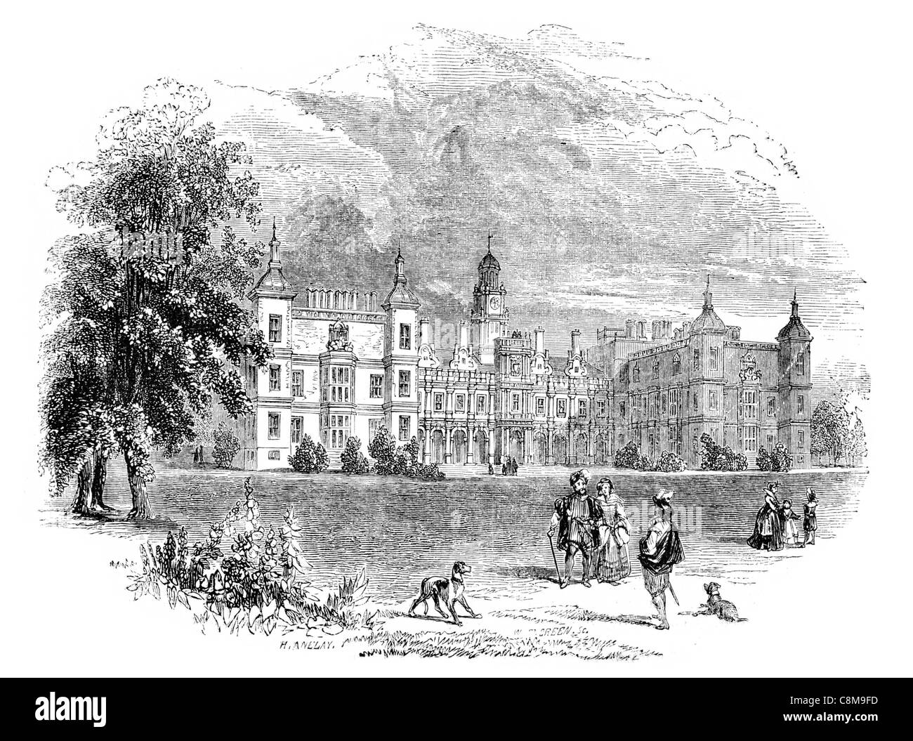 Hatfield House Great Park Hertfordshire Jacobean Robert Cecil John Tradescant La reine Elizabeth I style élisabéthain Jardin Banque D'Images