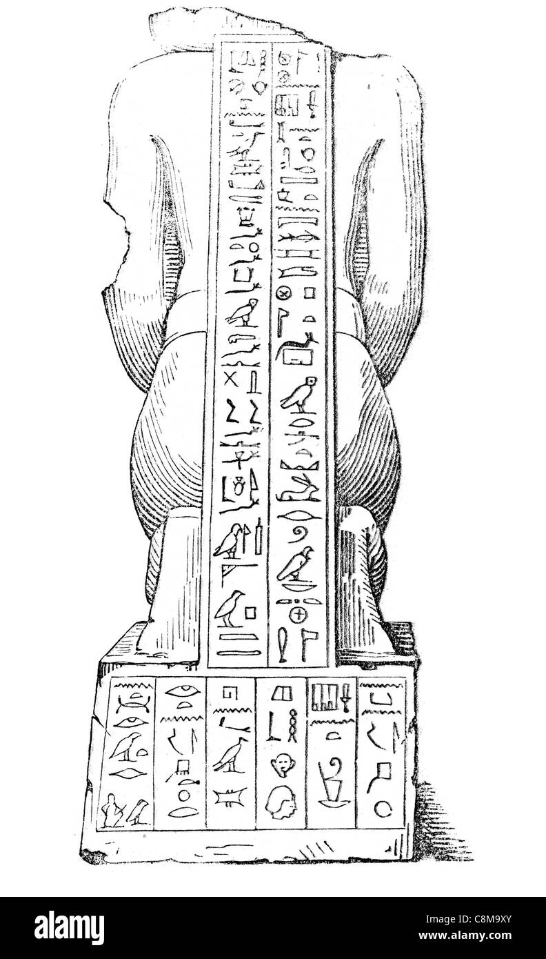 Vue arrière de la Figure agenouillée égyptien Égypte égyptien British Museum collection Sir Hans Sloane ancien archéologue archéologie Banque D'Images