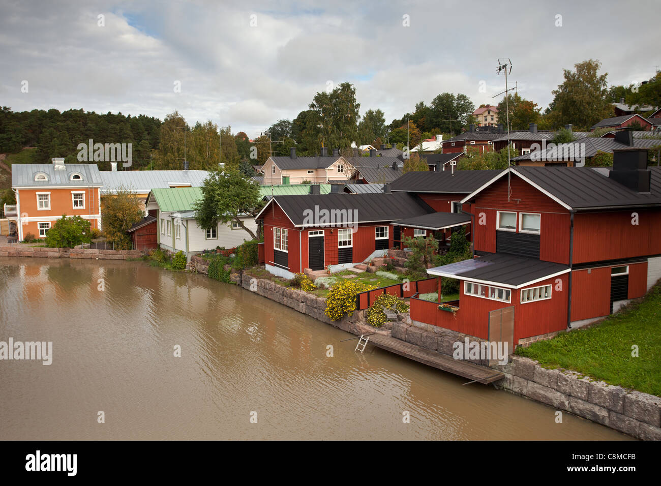 Maisons Riverside : Porvoo Banque D'Images