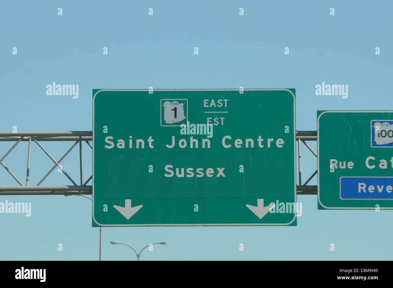 Un panneau accueille les visiteurs à Saint John, Nouveau-Brunswick, Canada. Banque D'Images