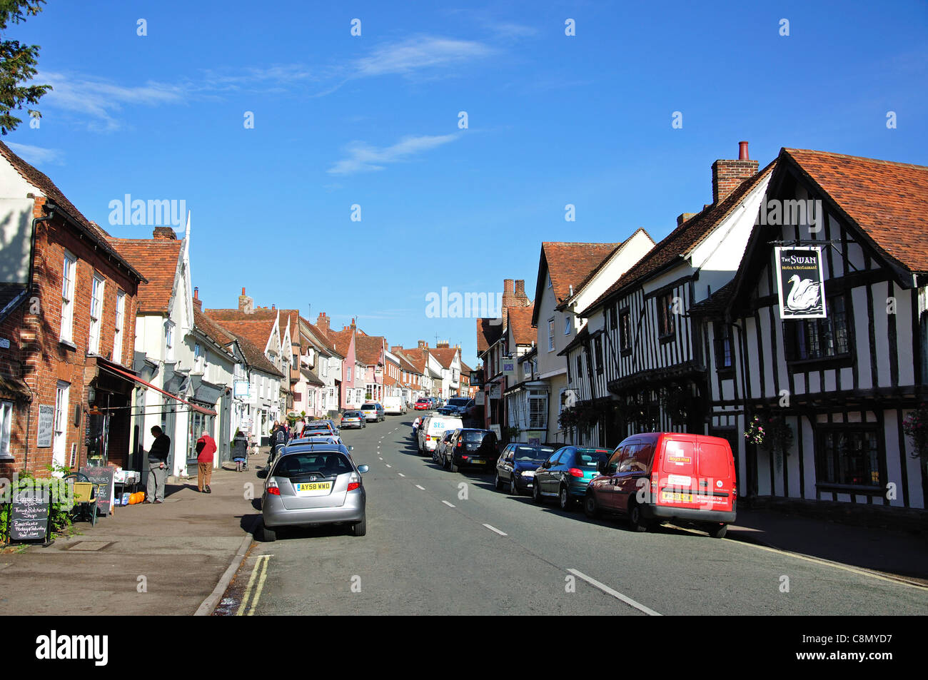 High Street, Long Melford, Suffolk, Angleterre, Royaume-Uni Banque D'Images