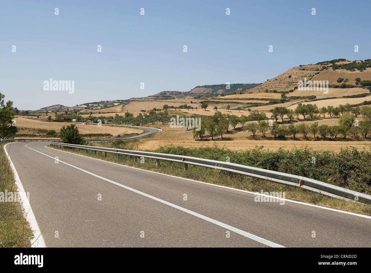 Italie, Sardaigne, sur la route au nord de Barumini Banque D'Images