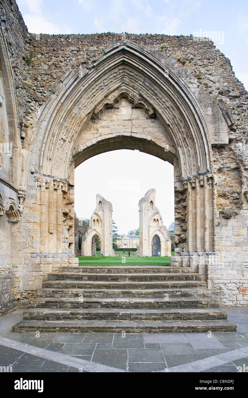 La Grande-Bretagne, l'Angleterre, Somerset, Glastonbury, Abbey ruins Banque D'Images