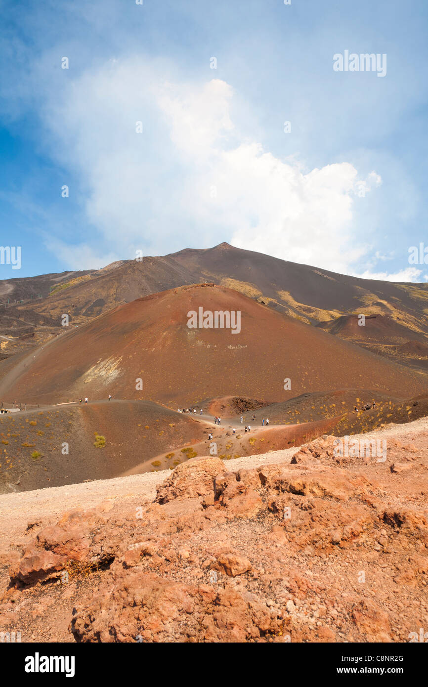 L'Etna en éruption le 8 septembre 2011, prises d'en haut Crateri Silvestri, Sicile, Italie Banque D'Images