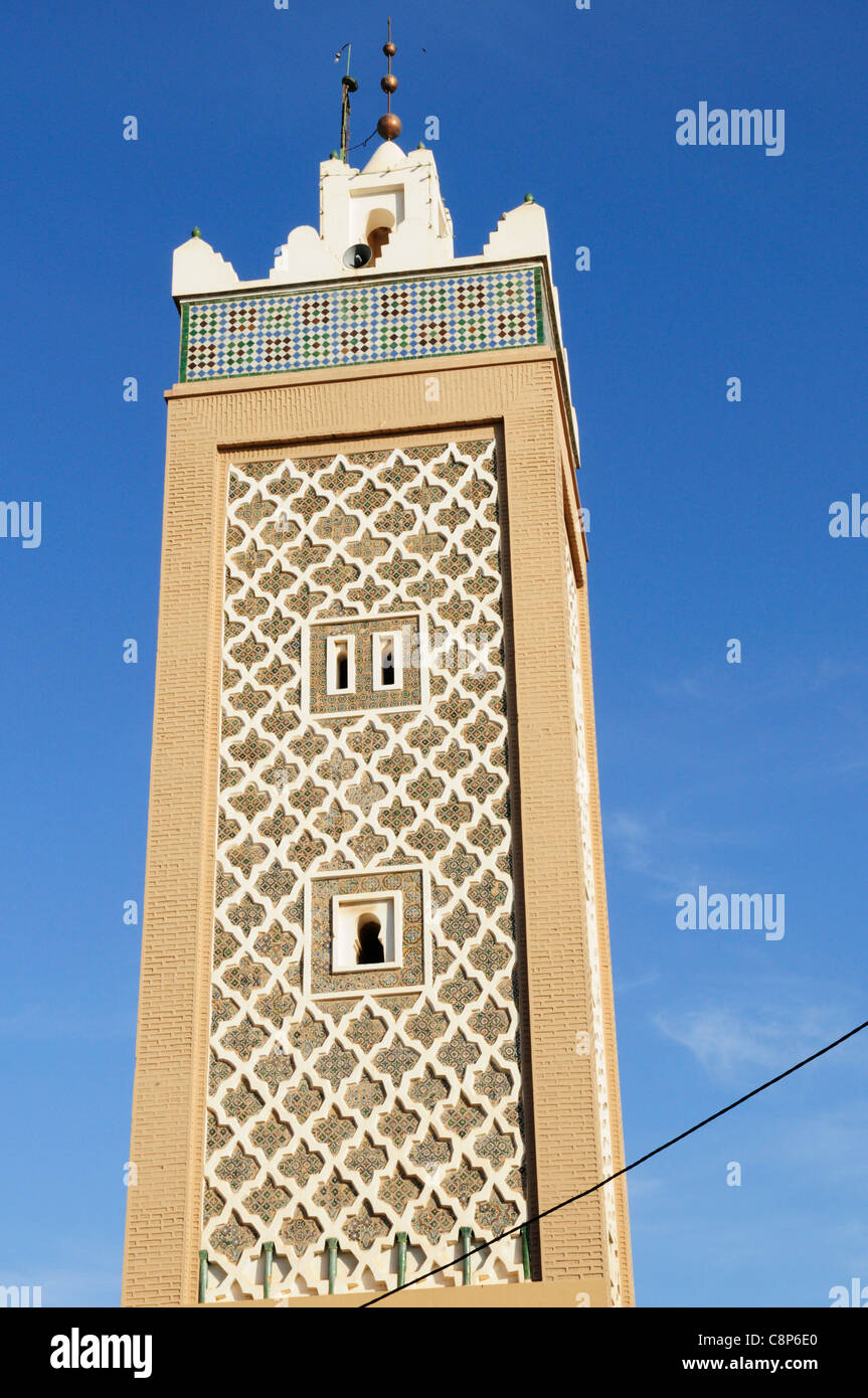 Minaret de la Grande Mosquée, Taroudant, Maroc Banque D'Images