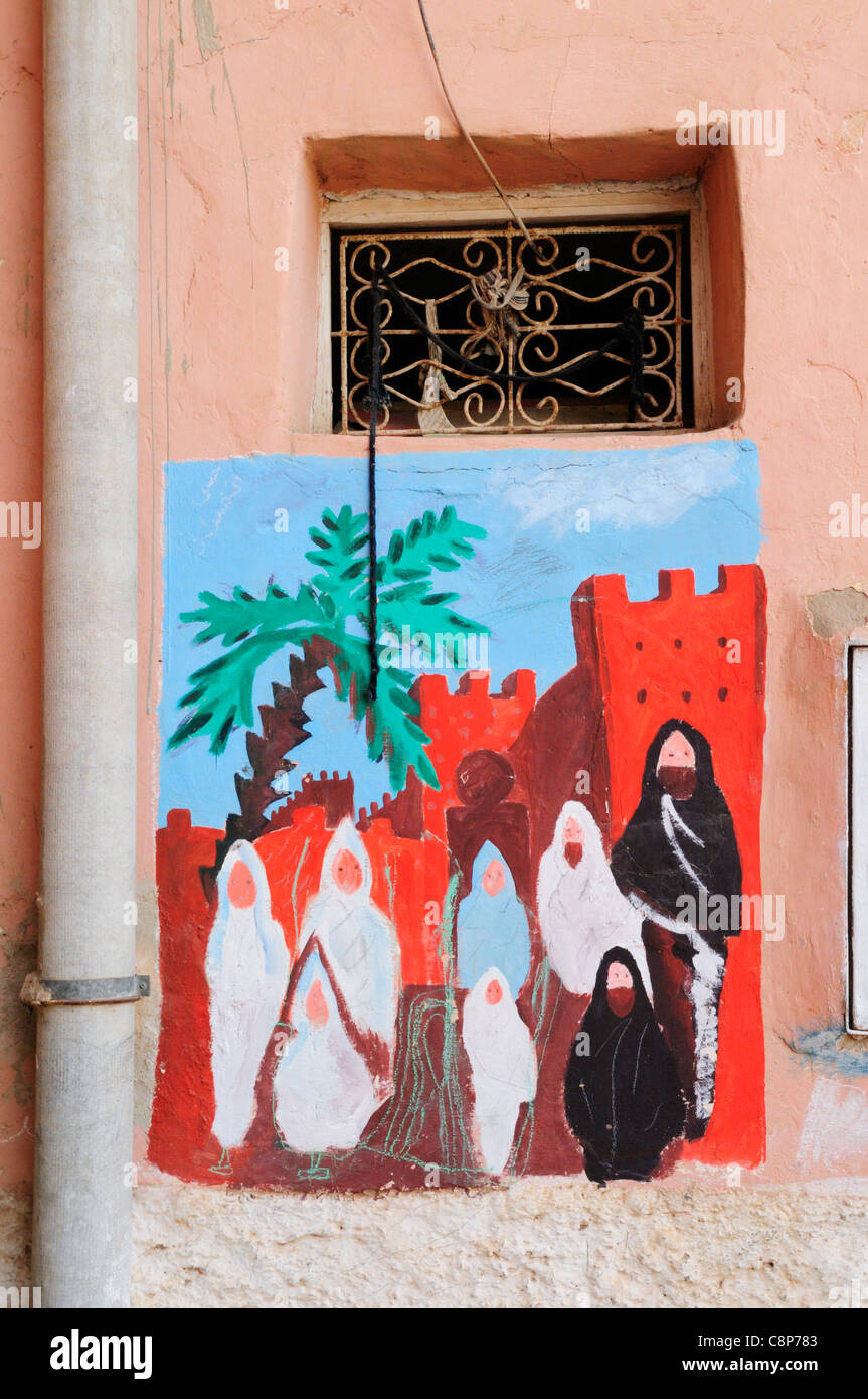 L'Art de rue dans le quartier Kasbah, Taroudannt, Maroc Banque D'Images