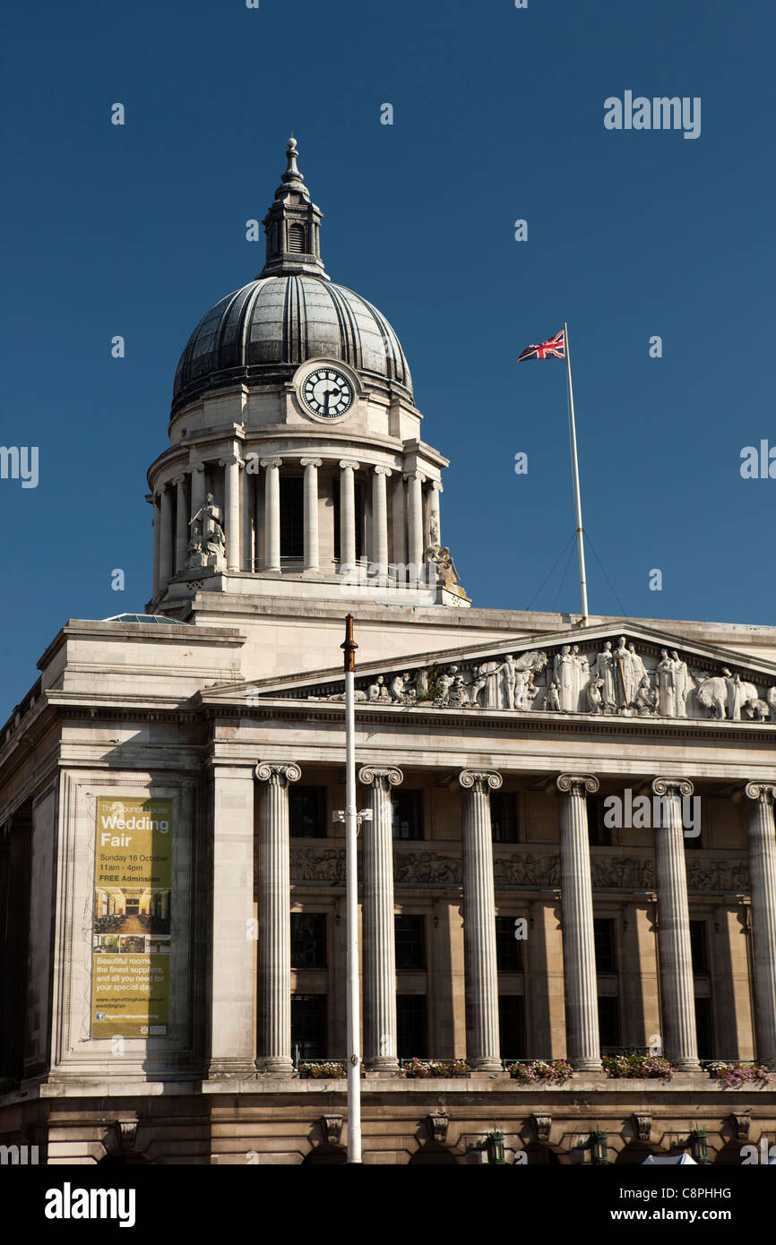 Royaume-uni, Nottingham, Nottinghamshire, Place du Vieux Marché, la chambre du conseil Banque D'Images