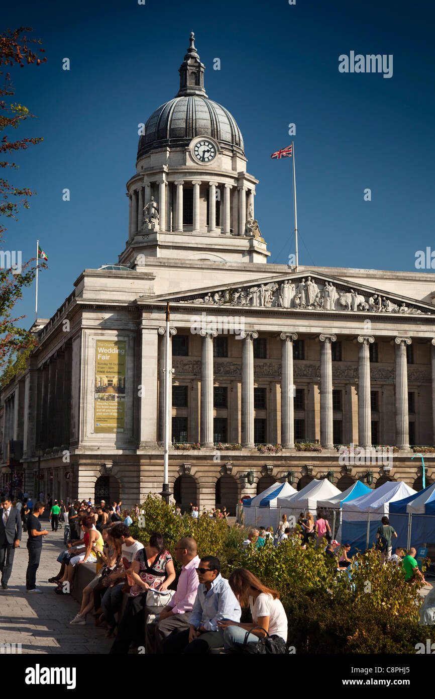 Royaume-uni, Nottingham, Nottinghamshire, Place du Vieux Marché, la chambre du conseil Banque D'Images