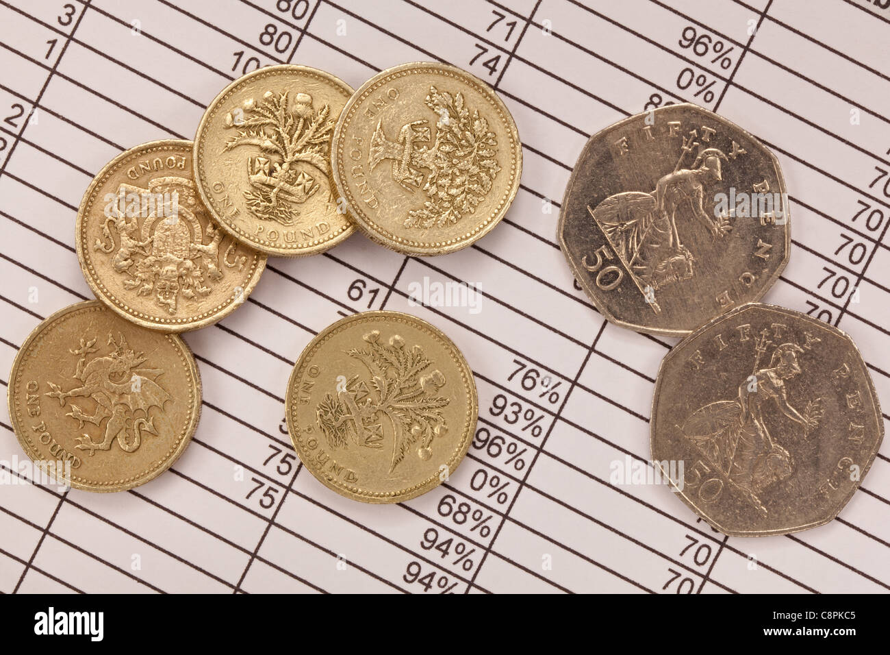 La monnaie sur une feuille Banque D'Images