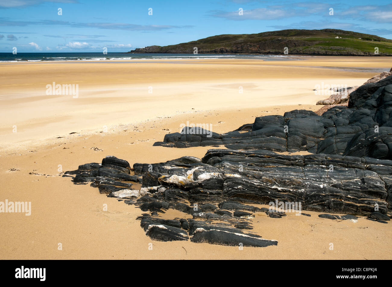 Plage sur la côte nord de l'Ecosse, à Torrisdale Bay, près de Bettyhill, Sutherland, Scotland, UK Banque D'Images