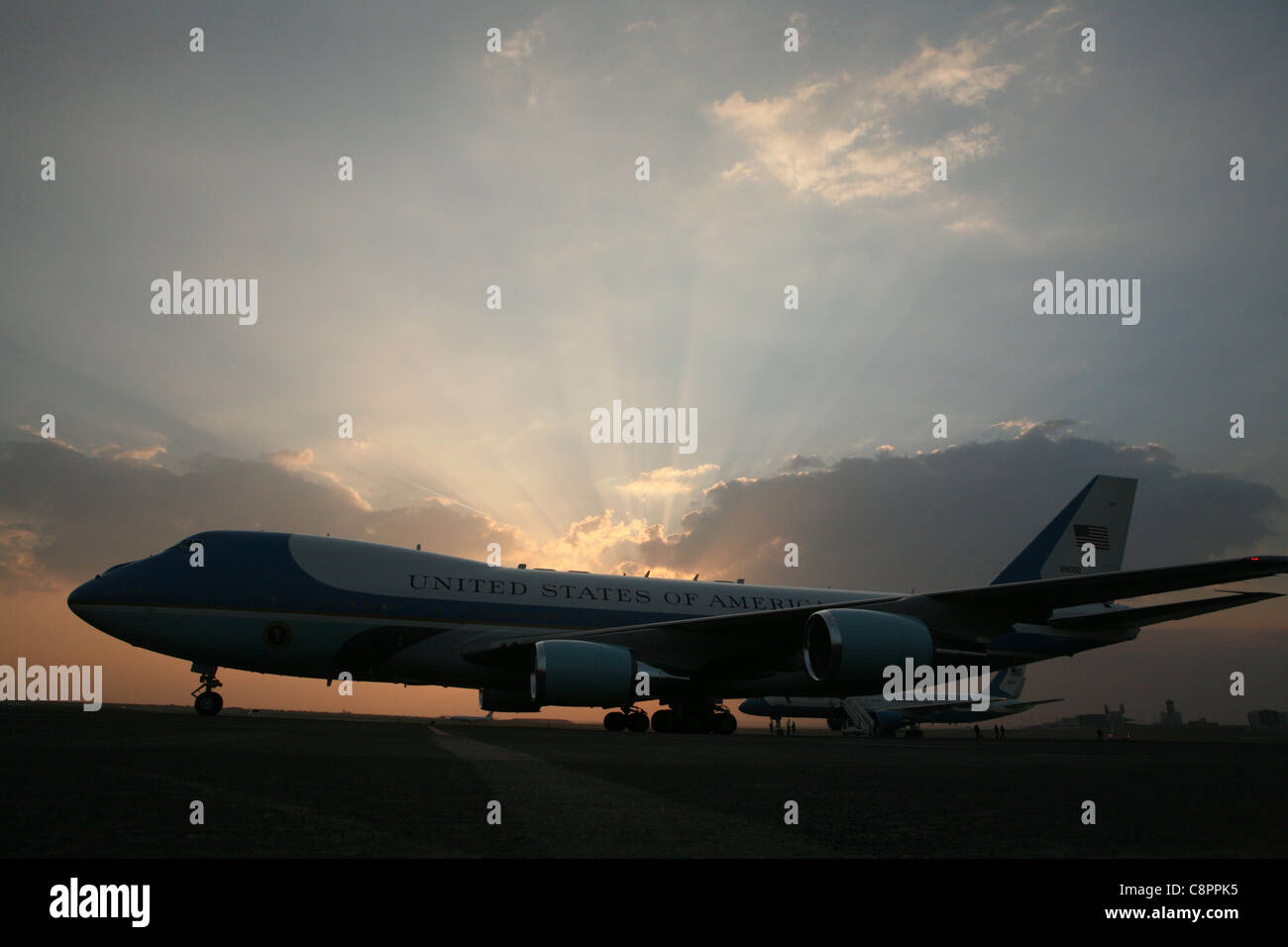 Air Force un avion à l'aéroport Ruzyne de Prague, en République tchèque, le 4 avril 2009. Banque D'Images