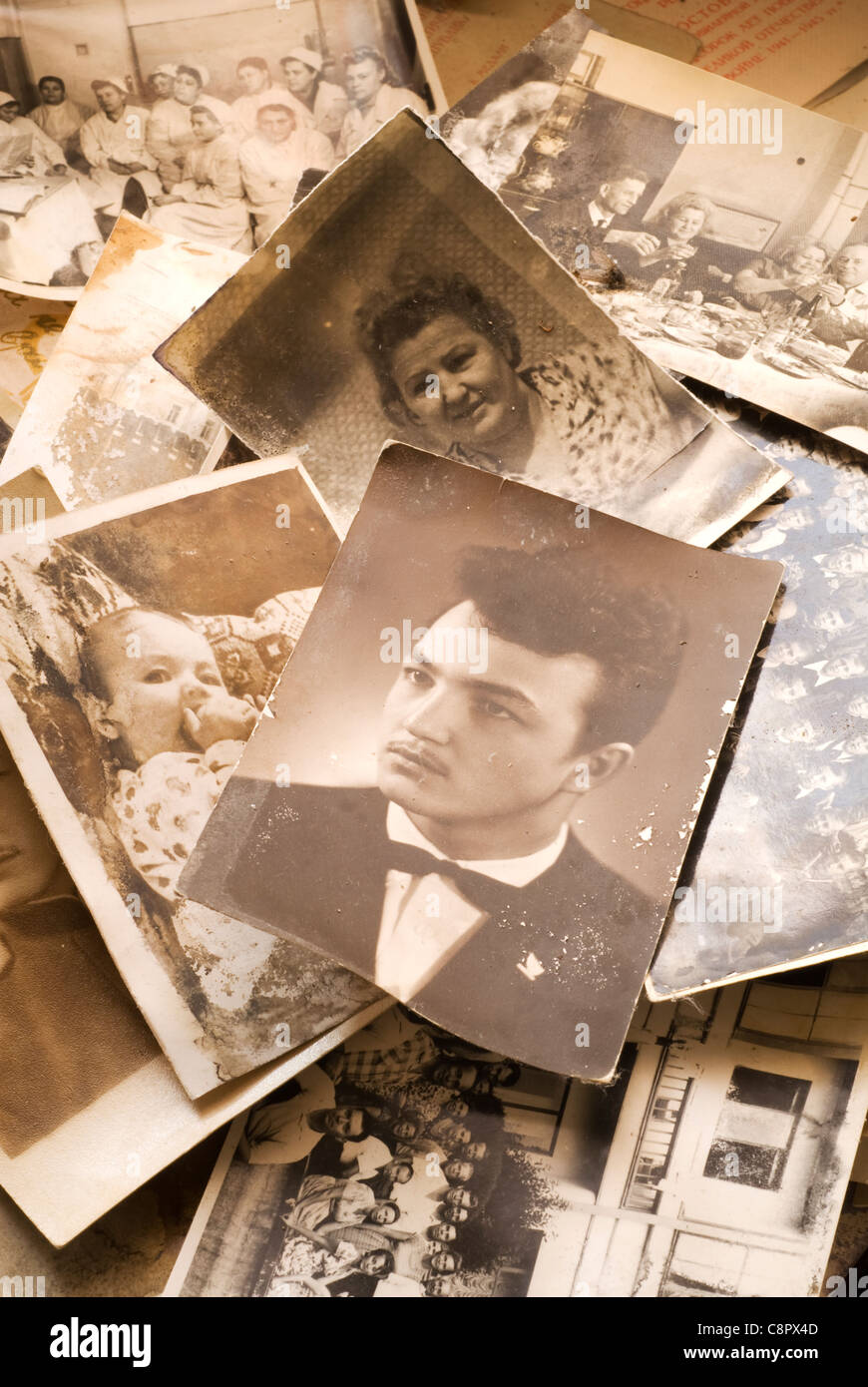 Vieilles photos de famille Banque D'Images