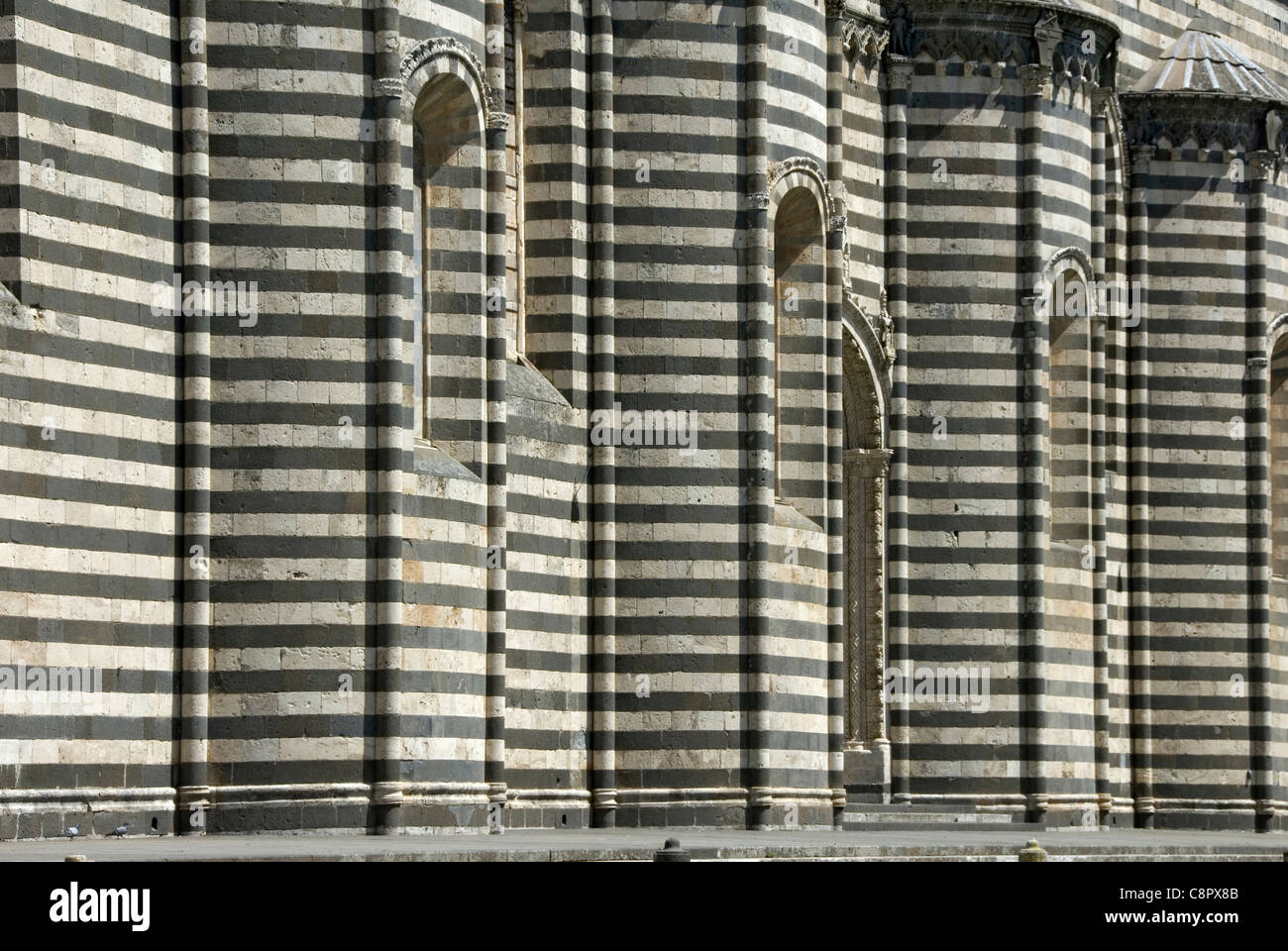 Italie, Toscane, Orvieto, Duomo, façade détail Banque D'Images