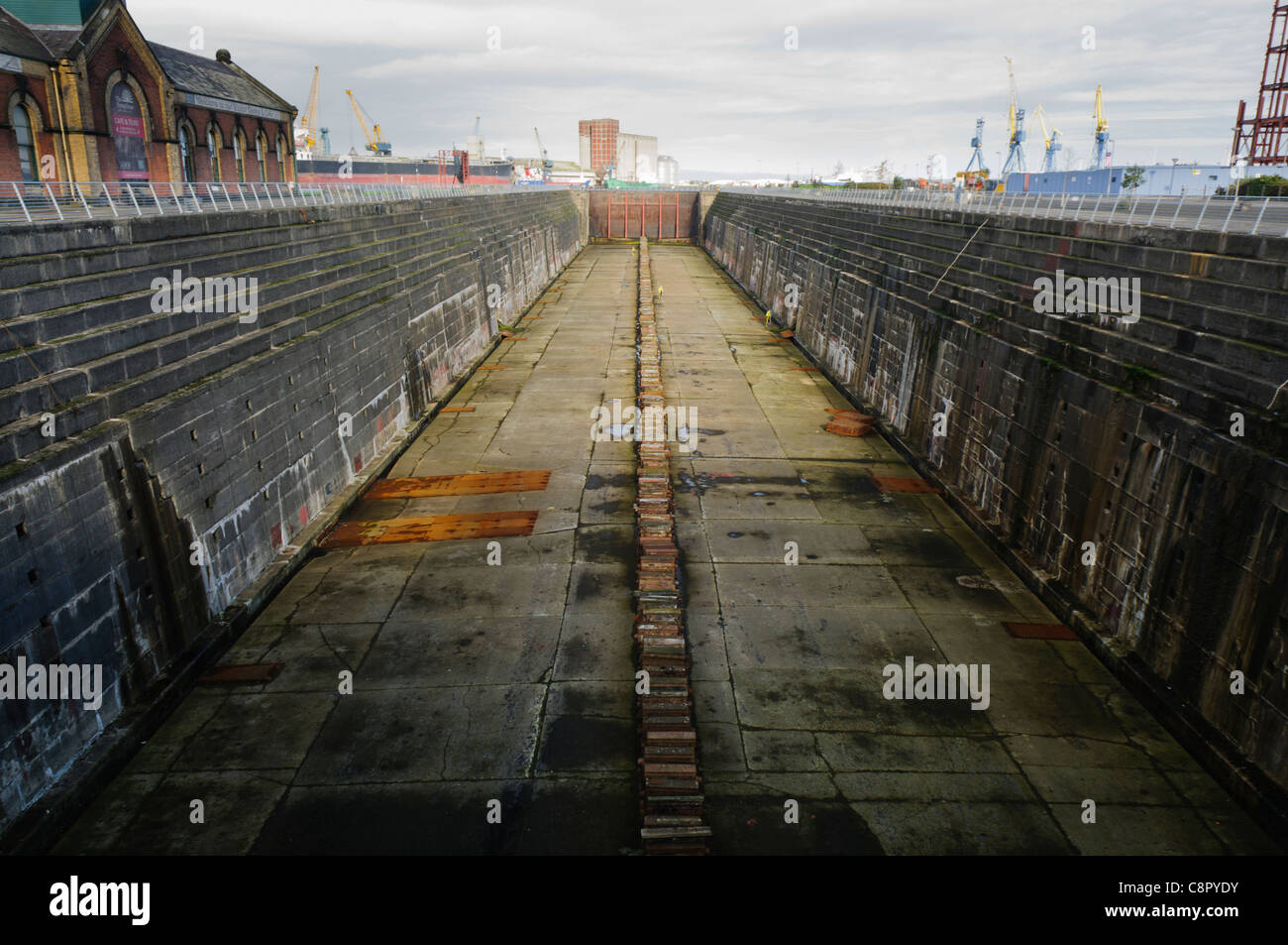 Cale sèche secs Thompson, Belfast, où le Titanic a été construit Banque D'Images