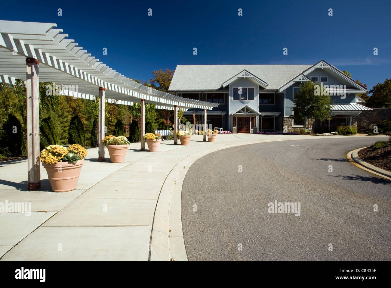 Centre du visiteur au North Carolina Arboretum - Asheville, Caroline du Nord USA Banque D'Images