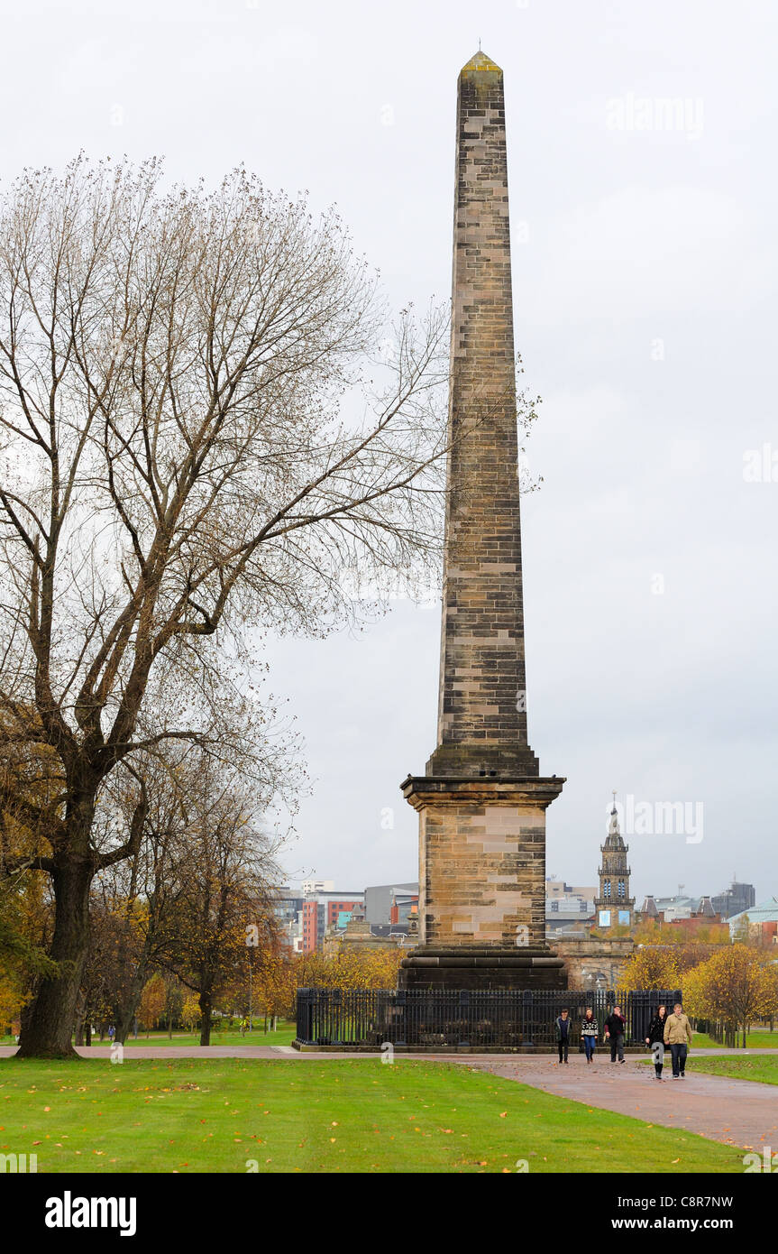 Nelsons column memorial à Glasgow Green Banque D'Images