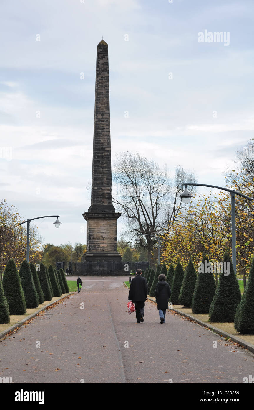 Monument dédié à colonne Vicomte Horatio Nelson qui a été la première en Grande-Bretagne en son honneur. Banque D'Images