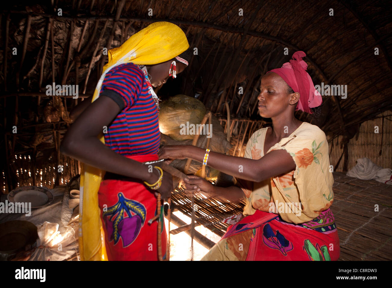 Mère et fille éthiopienne Banque D'Images