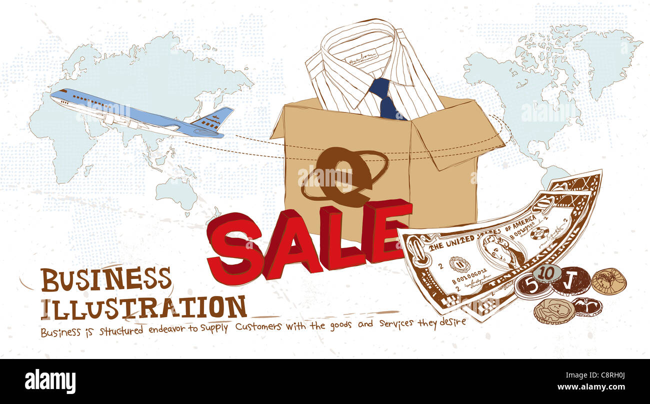 Illustration du concept de vente Banque D'Images