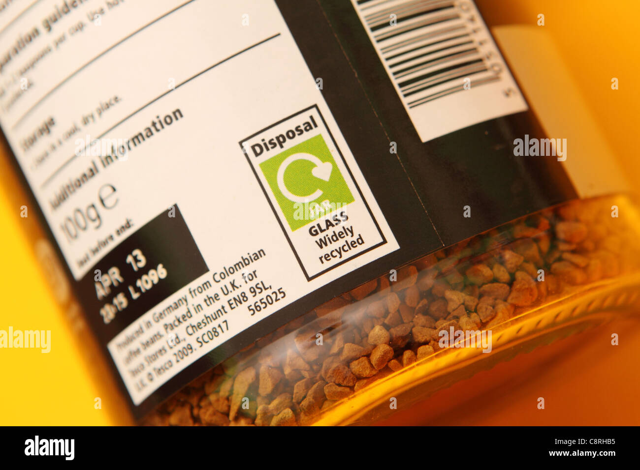 Bouteille en verre recyclage élimination jar recyclé logo icône largement Banque D'Images