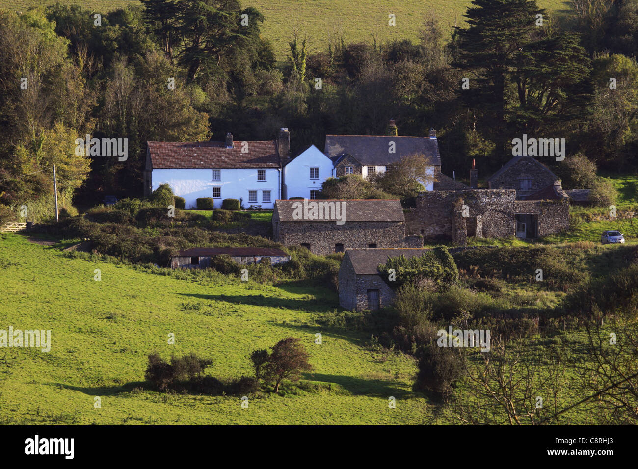 Ferme à West Challacombe, près de Combe Martin, Devon, Angleterre Banque D'Images