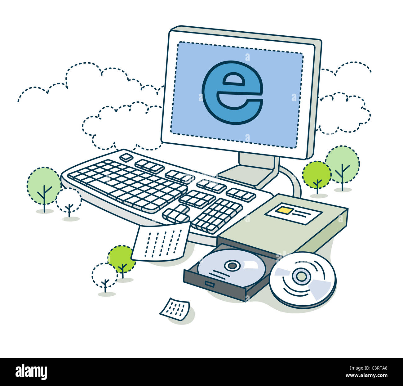 Avec le CD-ROM Banque D'Images