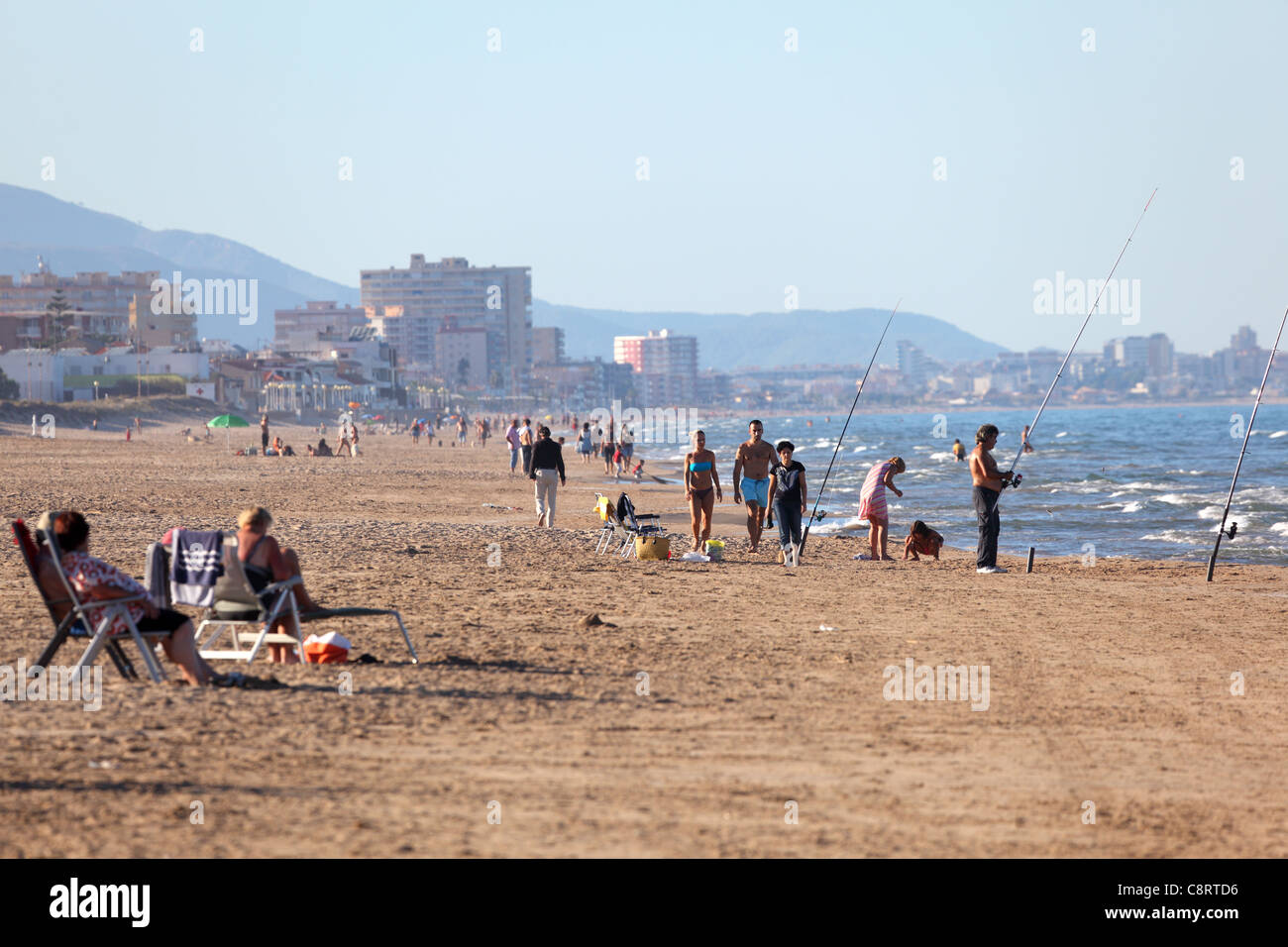 Plage à Oliva, Espagne Costa-Blanca Banque D'Images