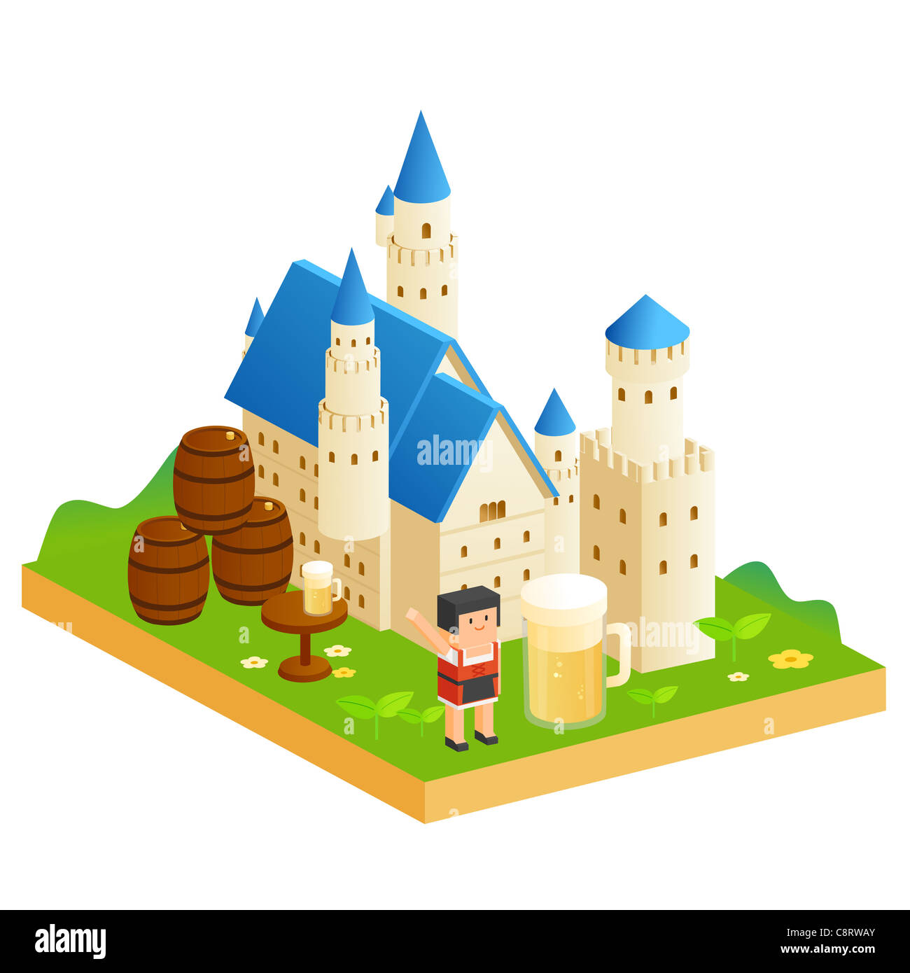 Palace Girl with Beer Mug Banque D'Images