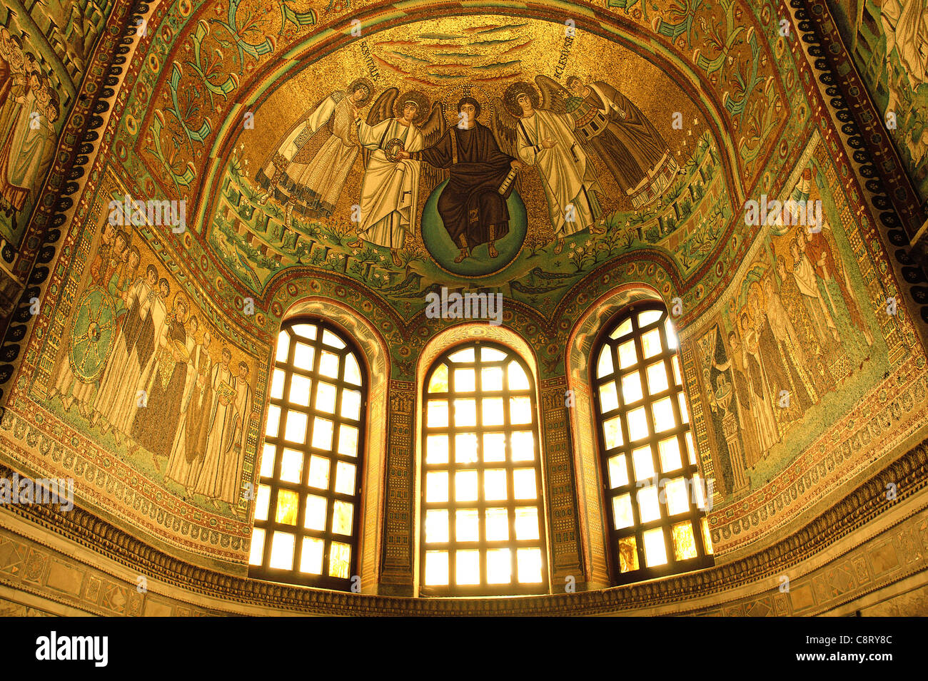 Mosaïque de Christ le créateur basilique San Vitale Ravenna Banque D'Images